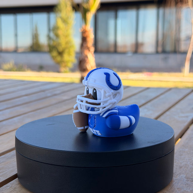 Indianapolis Colts Football Duck – 3D Printed NFL Fan Dashboard Duck | Colts Fan Gift | Football Car Dashboard Decor