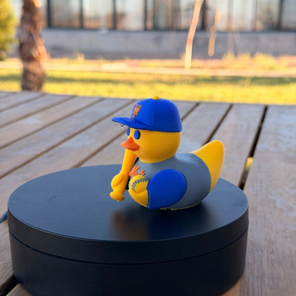 New York Mets Baseball Duck – 3D Printed MLB Fan Dashboard Duck | Mets Fan Gift | Baseball Car Dashboard Decor