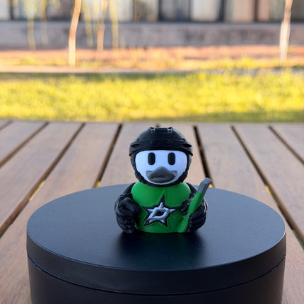 Dallas Stars Hockey Duck – 3D Printed NHL Fan Dashboard Duck | Stars Fan Gift | Hockey Car Dashboard Decor