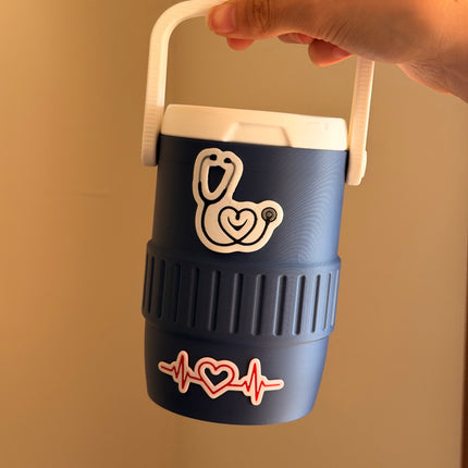 Nurse Themed 12oz Koozie – Custom Medical Can Cooler | Stethoscope & Heartbeat Design