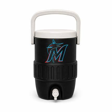 Miami Black Aqua Red Mini Cooler Can Holder (12 oz) | Baseball Fan Koozie | Car Dashboard Drink Holder | 3D Printed