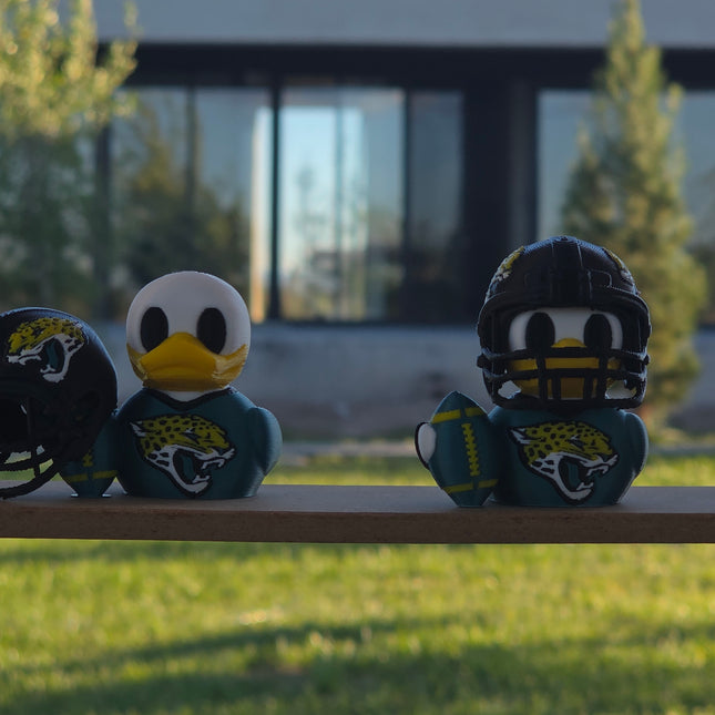 Jacksonville Jaguars Football Duck – 3D Printed NFL Fan Dashboard Duck | Jaguars Fan Gift | Football Car Dashboard Decor
