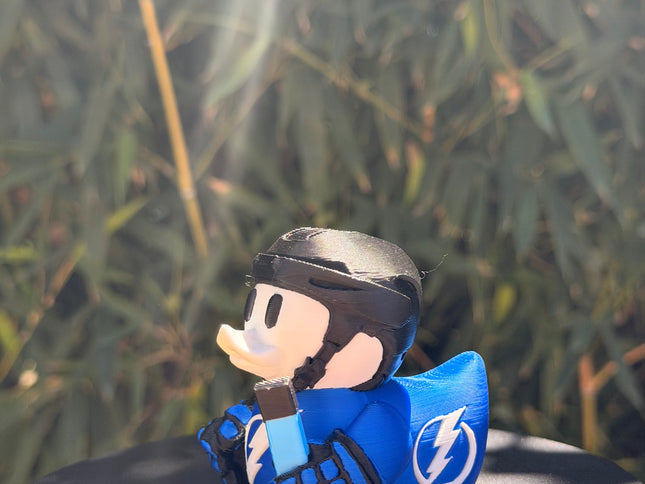 Tampa Bay Lightning Hockey Duck – 3D Printed NHL Fan Dashboard Duck | Lightning Fan Gift | Hockey Car Dashboard Decor