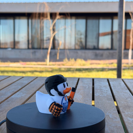Edmonton Oilers Hockey Duck – 3D Printed NHL Fan Dashboard Duck | Oilers Fan Gift | Hockey Car Dashboard Decor
