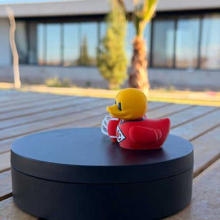 Kansas City Chiefs Football Duck – 3D Printed NFL Fan Dashboard Duck | Chiefs Fan Gift | Football Car Dashboard Decor