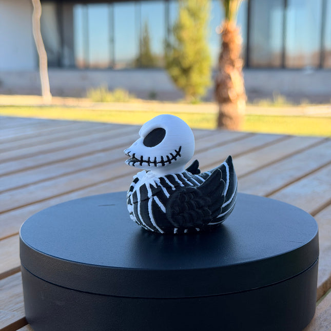Jack Skeleton Pumpkin King Duck – 3D Printed Spooky Duck | Halloween Inspired Collectible | Gothic Dashboard Decor