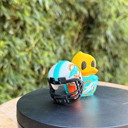 Miami Dolphins Football Duck – 3D Printed NFL Fan Dashboard Duck | Dolphins Fan Gift | Football Car Dashboard Decor