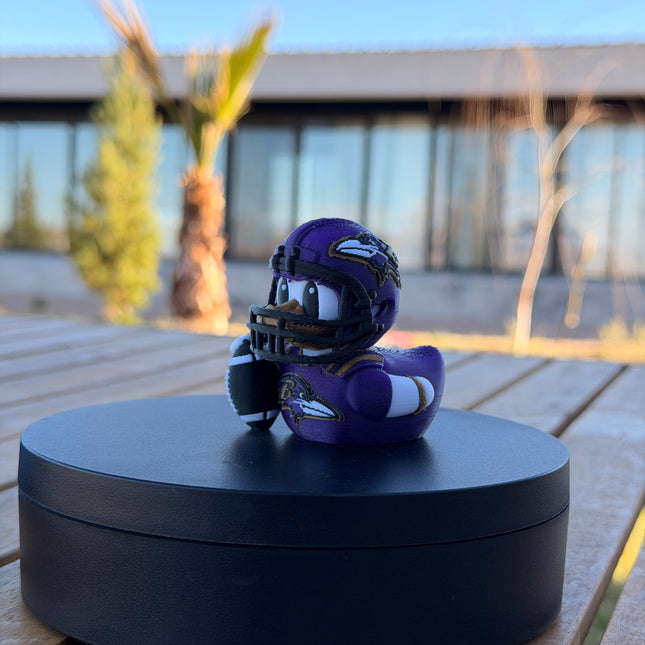 Baltimore Ravens Football Duck – 3D Printed NFL Fan Dashboard Duck | Ravens Fan Gift | Football Car Dashboard Decor