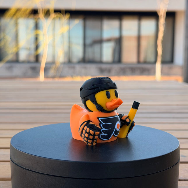 Philadelphia Flyers Hockey Duck – 3D Printed NHL Fan Dashboard Duck | Flyers Fan Gift | Hockey Car Dashboard Decor