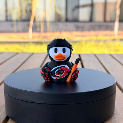 Carolina Hurricanes Hockey Duck – 3D Printed NHL Fan Dashboard Duck | Hurricanes Fan Gift | Hockey Car Dashboard Decor