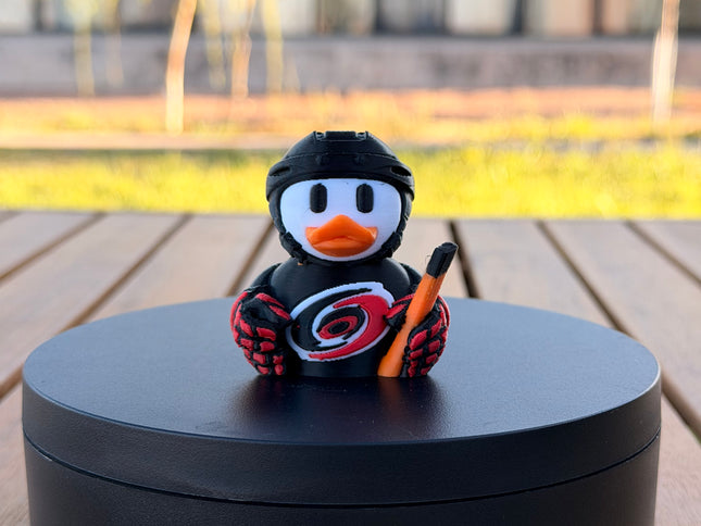 Carolina Hurricanes Hockey Duck – 3D Printed NHL Fan Dashboard Duck | Hurricanes Fan Gift | Hockey Car Dashboard Decor