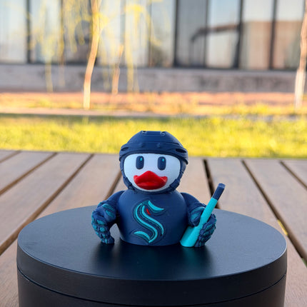 Seattle Kraken Hockey Duck – 3D Printed NHL Fan Dashboard Duck | Kraken Fan Gift | Hockey Car Dashboard Decor