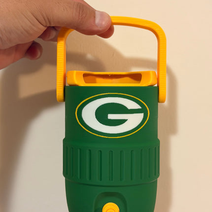 Green Bay Packers Mini Cooler Can Holder – 3D Printed NFL Style Koozie with Handle
