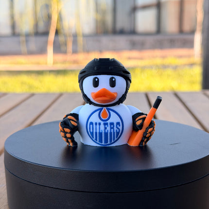 Edmonton Oilers Hockey Duck – 3D Printed NHL Fan Dashboard Duck | Oilers Fan Gift | Hockey Car Dashboard Decor