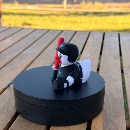 Miami Marlins Baseball Duck – 3D Printed MLB Fan Dashboard Duck | Marlins Fan Gift | Baseball Car Dashboard Decor