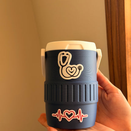 Nurse Themed 12oz Koozie – Custom Medical Can Cooler | Stethoscope & Heartbeat Design