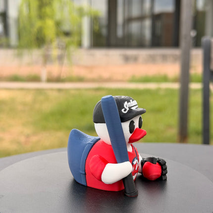 Cleveland Indians Baseball Duck – 3D Printed Fan Collectible Figurine | Batter Duck | Sports Gift | Desk & Dashboard Decor
