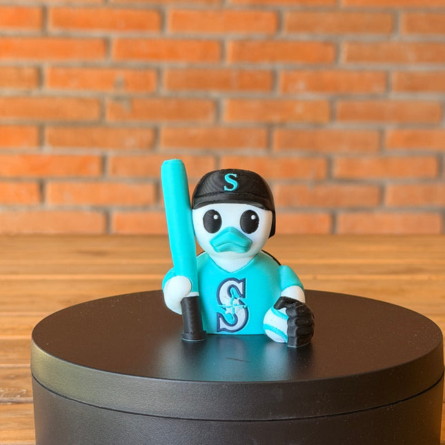 Seattle Mariners Baseball Duck – 3D Printed MLB Fan Dashboard Duck | Mariners Fan Gift | Baseball Car Dashboard Decor