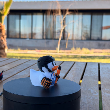 Edmonton Oilers Hockey Duck – 3D Printed NHL Fan Dashboard Duck | Oilers Fan Gift | Hockey Car Dashboard Decor