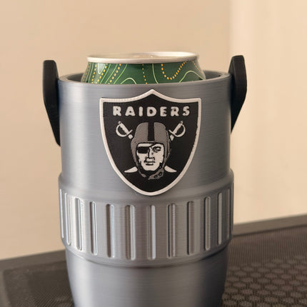 Las Vegas Raiders 12oz Can Cooler Koozie – NFL Football Drink Holder – Black & Silver