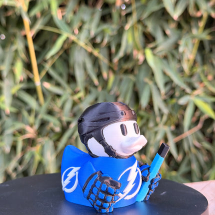 Tampa Bay Lightning Hockey Duck – 3D Printed NHL Fan Dashboard Duck | Lightning Fan Gift | Hockey Car Dashboard Decor