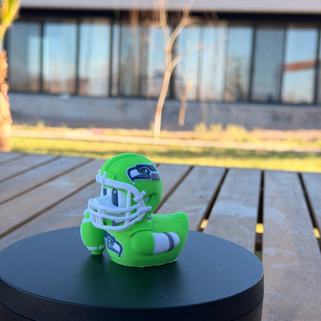 Seattle Seahawks Football Duck – 3D Printed NFL Fan Dashboard Duck | Seahawks Fan Gift | Football Car Dashboard Decor