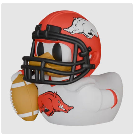 Arkansas Football Duck – 3D Printed College Football Fan Dashboard Duck | Red & White Fan Gift | Football Car Dashboard Decor