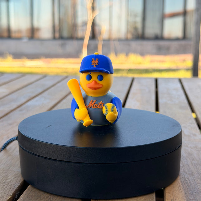 New York Mets Baseball Duck – 3D Printed MLB Fan Dashboard Duck | Mets Fan Gift | Baseball Car Dashboard Decor