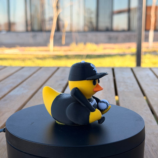 Chicago White Sox Baseball Duck – 3D Printed MLB Fan Dashboard Duck | White Sox Fan Gift | Baseball Car Dashboard Decor