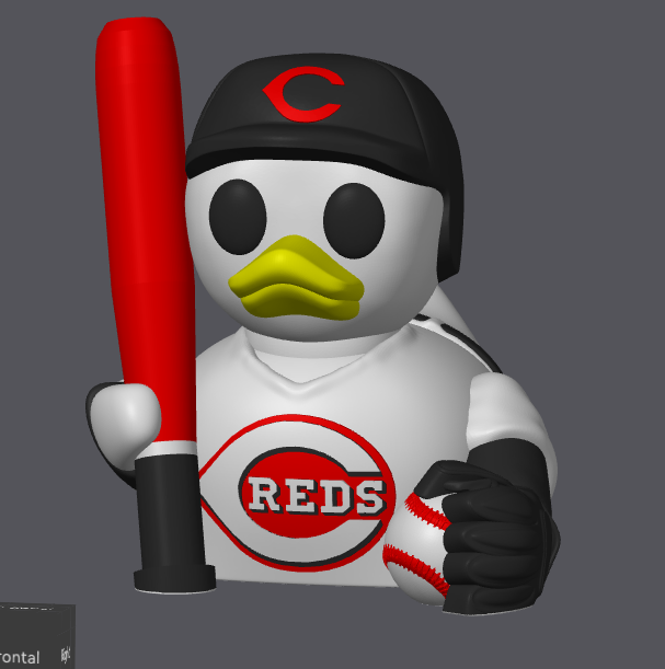 Cincinnati Reds Baseball Duck – 3D Printed MLB Fan Dashboard Duck | Reds Fan Gift | Baseball Car Dashboard Decor
