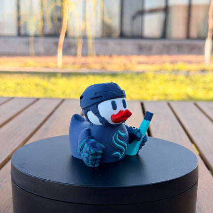 Seattle Kraken Hockey Duck – 3D Printed NHL Fan Dashboard Duck | Kraken Fan Gift | Hockey Car Dashboard Decor