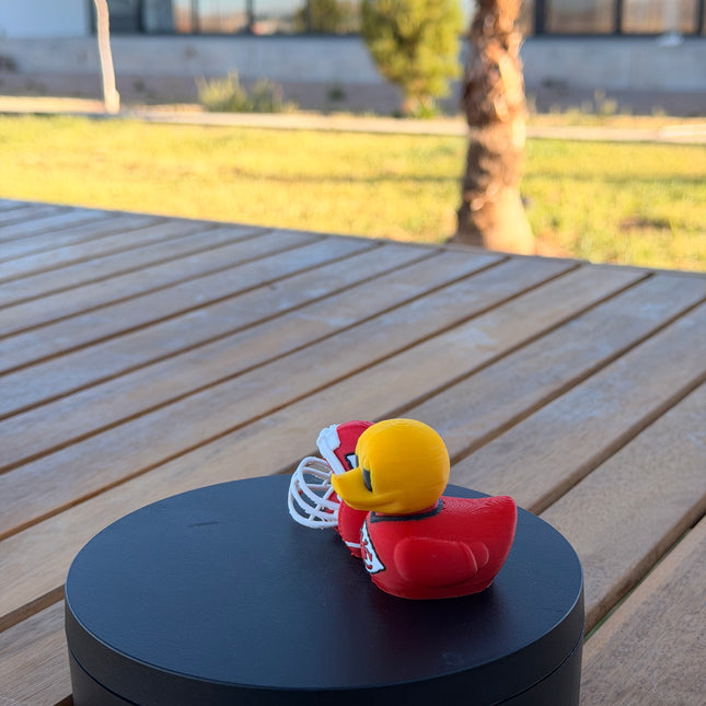 Kansas City Chiefs Football Duck – 3D Printed NFL Fan Dashboard Duck | Chiefs Fan Gift | Football Car Dashboard Decor