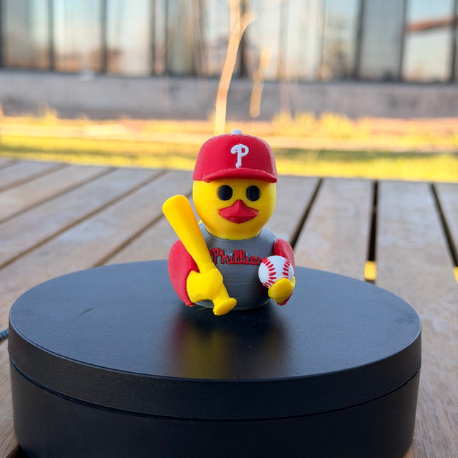 Philadelphia Phillies Baseball Duck – 3D Printed MLB Fan Dashboard Duck | Phillies Fan Gift | Baseball Car Dashboard Decor