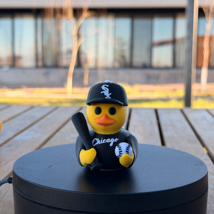 Chicago White Sox Baseball Duck – 3D Printed MLB Fan Dashboard Duck | White Sox Fan Gift | Baseball Car Dashboard Decor