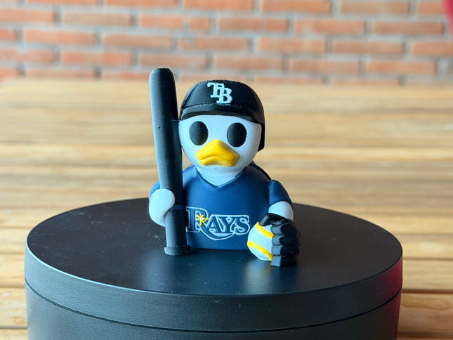 Tampa Bay Rays Baseball Duck – 3D Printed MLB Fan Dashboard Duck | Rays Fan Gift | Baseball Car Dashboard Decor