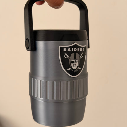 Las Vegas Raiders 12oz Can Cooler Koozie – NFL Football Drink Holder – Black & Silver