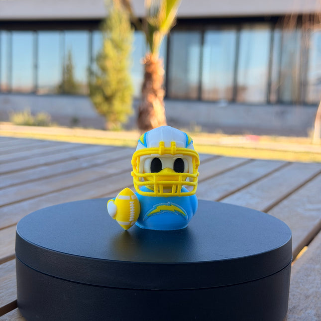 Los Angeles Chargers Football Duck – 3D Printed NFL Fan Dashboard Duck | Chargers Fan Gift | Football Car Dashboard Decor