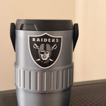 Las Vegas Raiders 12oz Can Cooler Koozie – NFL Football Drink Holder – Black & Silver
