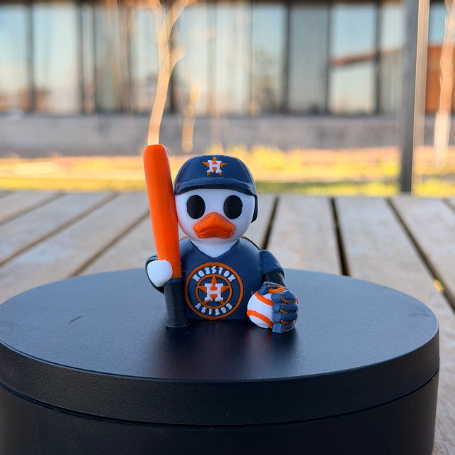 Houston Astros Baseball Duck – 3D Printed MLB Fan Dashboard Duck | Astros Fan Gift | Baseball Car Dashboard Decor