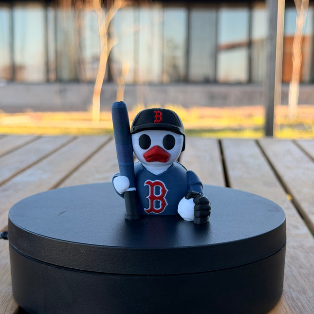 Boston Red Sox Baseball Duck – 3D Printed MLB Fan Dashboard Duck | Red Sox Fan Gift | Baseball Car Dashboard Decor