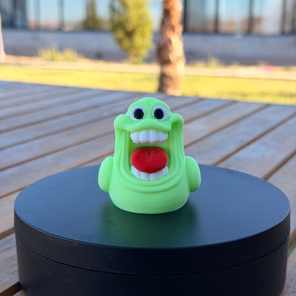 Slimer Ghost Duck – Glow in the Dark 3D Printed Ghostbusters Inspired Duck | Funny Ghost Dashboard Decor | Horror Fan Gift