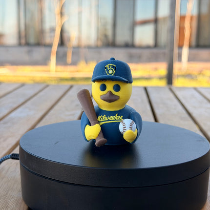 Milwaukee Brewers Baseball Duck – 3D Printed MLB Fan Dashboard Duck | Brewers Fan Gift | Baseball Car Dashboard Decor