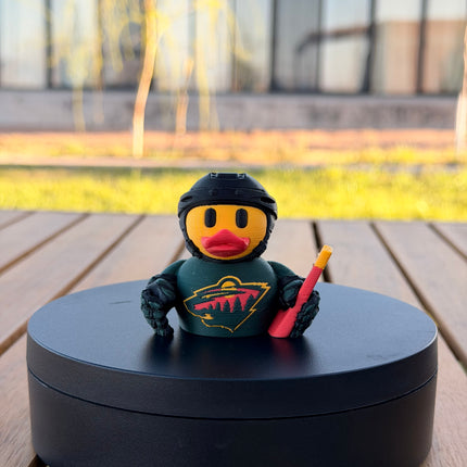 Minnesota Wild Hockey Duck – 3D Printed NHL Fan Dashboard Duck | Wild Fan Gift | Hockey Car Dashboard Decor
