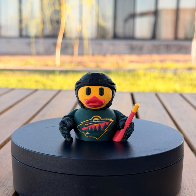 Minnesota Wild Hockey Duck – 3D Printed NHL Fan Dashboard Duck | Wild Fan Gift | Hockey Car Dashboard Decor