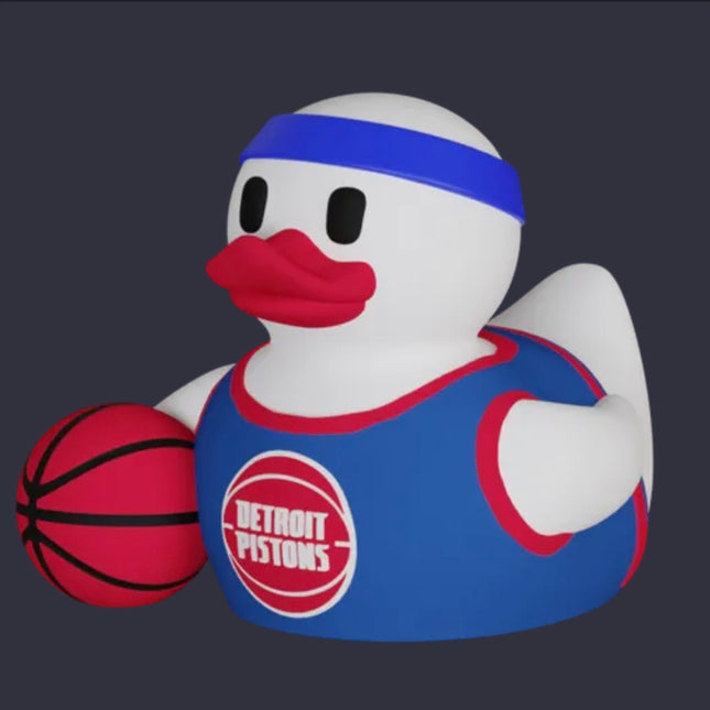 Detroit Pistons Basketball Duck – 3D Printed NBA Fan Dashboard Duck | Pistons Fan Gift | Basketball Car Decor