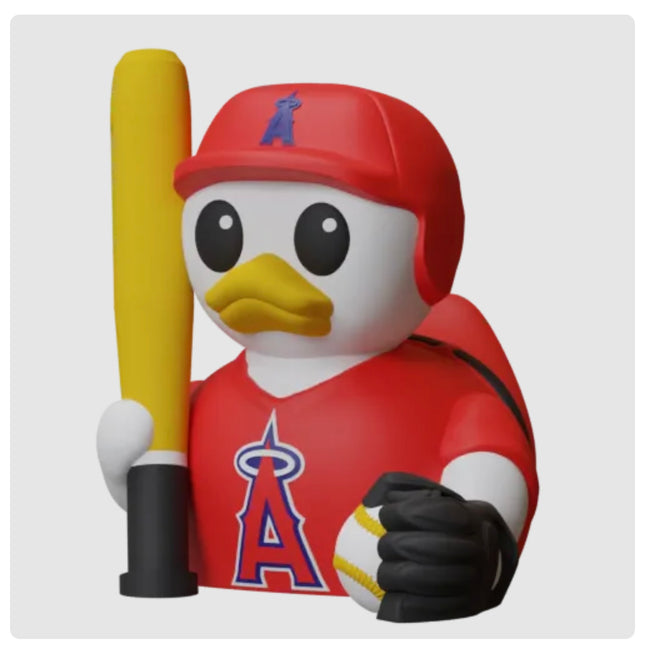 Los Angeles Angels Baseball Duck – 3D Printed MLB Fan Dashboard Duck | Angels Fan Gift | Baseball Car Decor