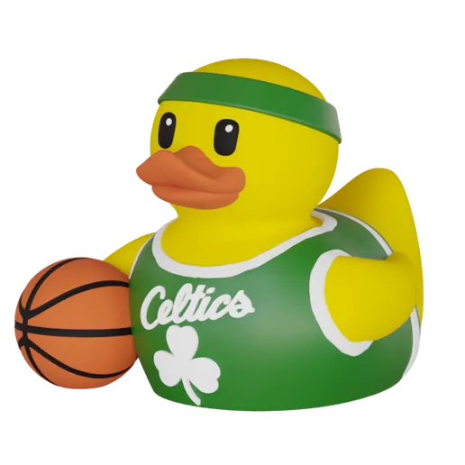 Boston Celtics Basketball Duck – 3D Printed NBA Fan Dashboard Duck | Celtics Fan Gift | Basketball Car Dashboard Decor