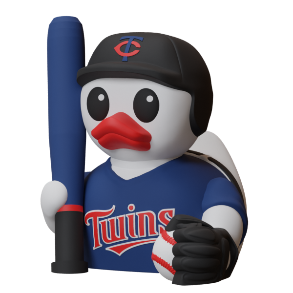 Minnesota Twins Baseball Duck – 3D Printed MLB Fan Dashboard Duck | Twins Fan Gift | Baseball Car Dashboard Decor