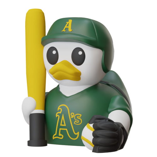 Oakland Athletics Baseball Duck – 3D Printed MLB Fan Dashboard Duck | Athletics Fan Gift | Baseball Car Dashboard Decor