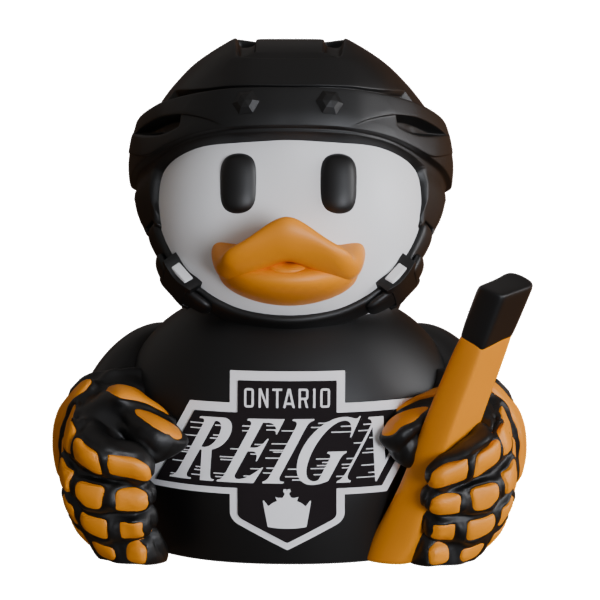 Ontario Reign Hockey Duck – 3D Printed AHL Fan Dashboard Duck | Reign Fan Gift | Hockey Car Dashboard Decor